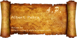 Albert Petra névjegykártya