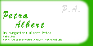 petra albert business card